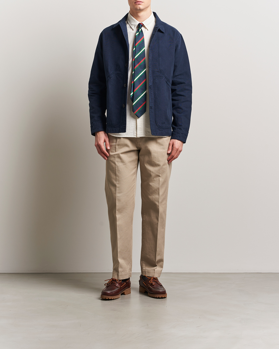 Heren | Overhemden | Forét | Berry Canvas Overshirt Navy