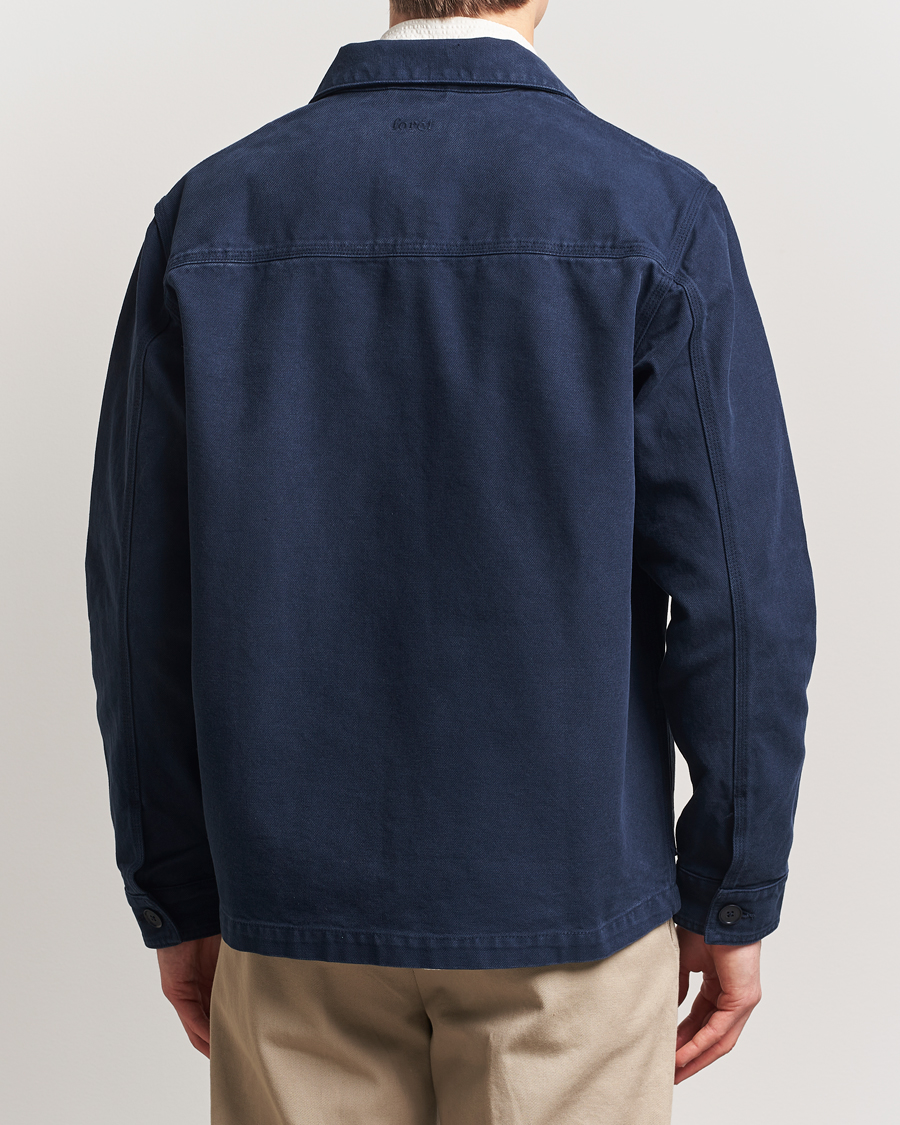 Heren | Overhemden | Forét | Berry Canvas Overshirt Navy