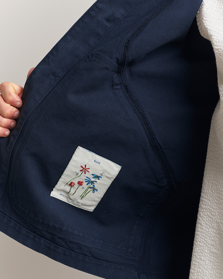 Heren | Overhemden | Forét | Berry Canvas Overshirt Navy