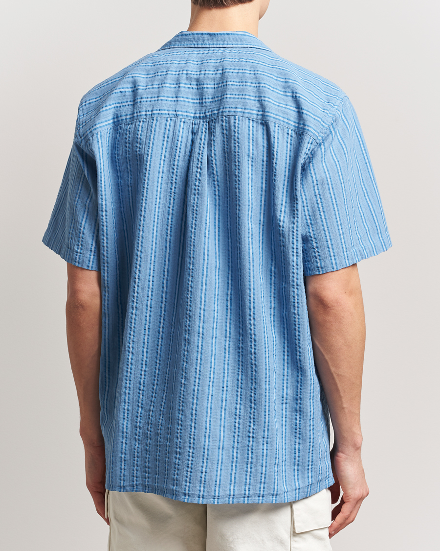 Heren | Overhemden | Forét | Peer Short Sleeve Shirt Blue