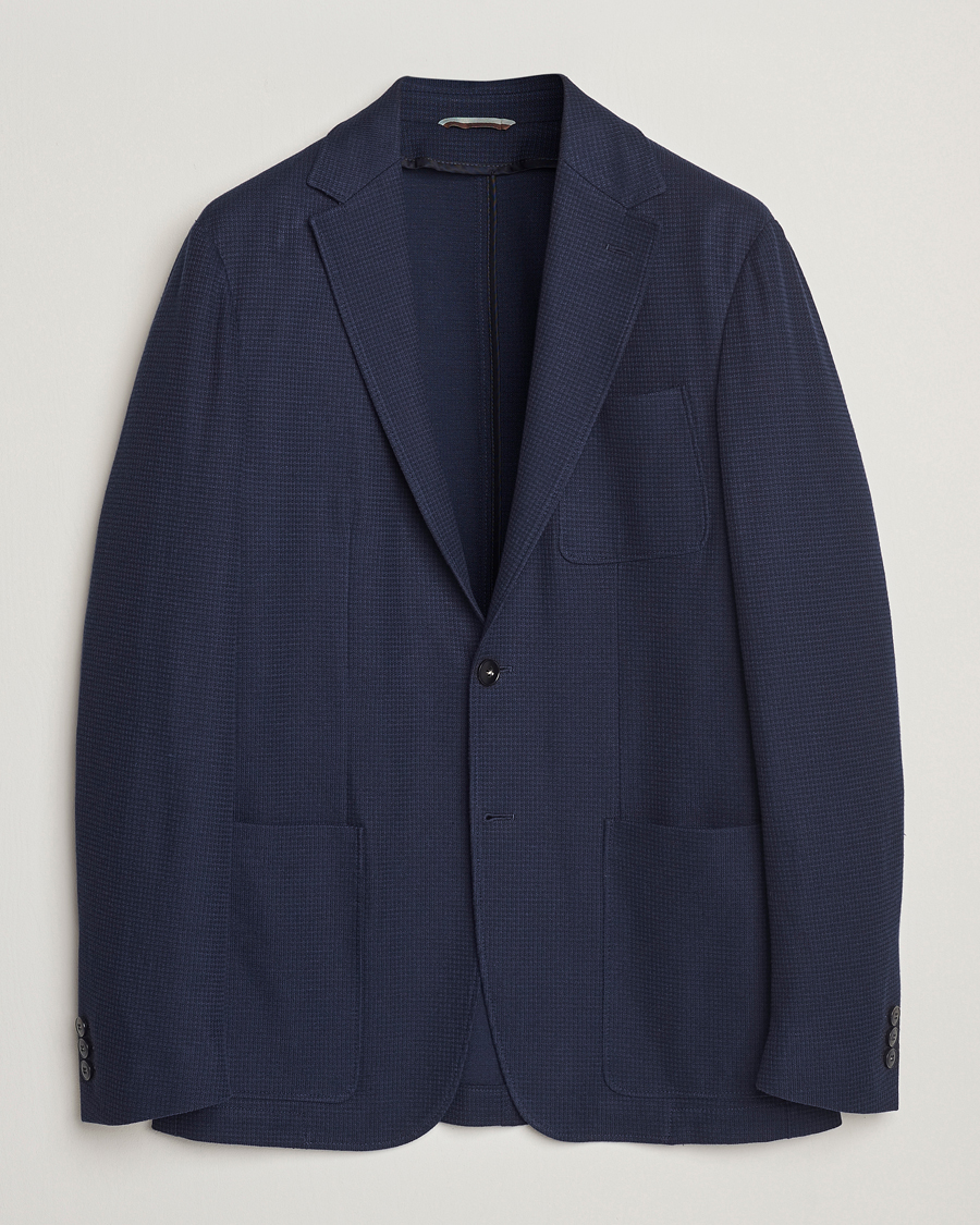 Heren | Blazers | Canali | Structured Jersey Blazer Navy
