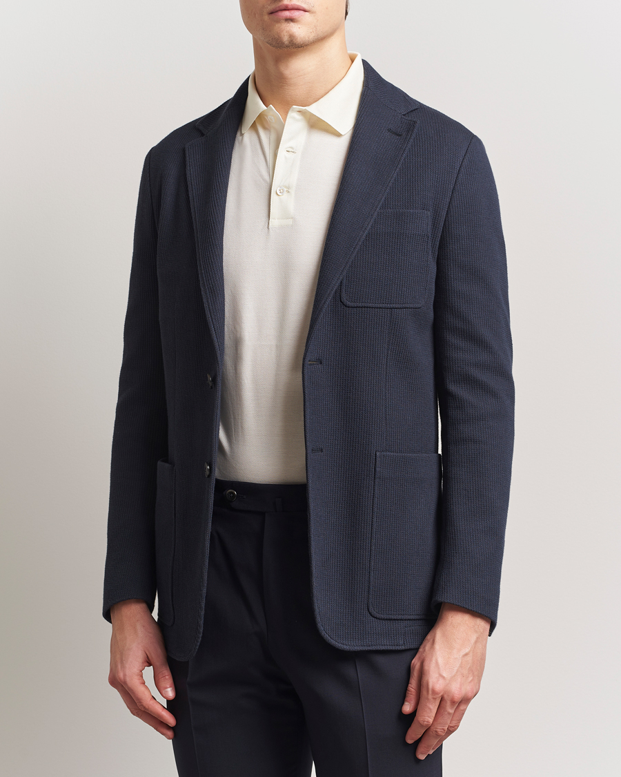 Heren | Blazers | Canali | Cotton Blend Jersey Blazer Navy