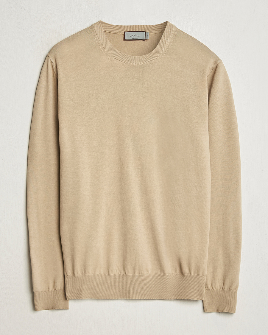 Heren | Truien | Canali | Cotton Crew Neck Pullover Beige