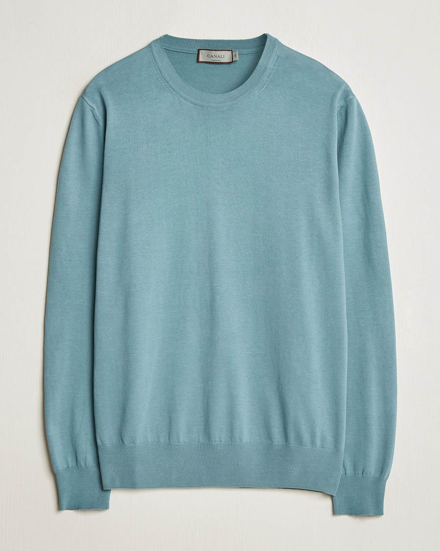 Heren | Truien | Canali | Cotton Crew Neck Pullover Teal