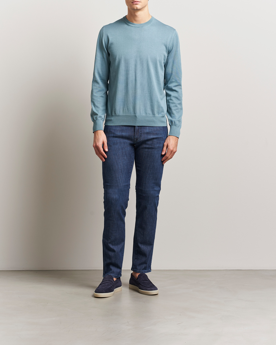 Heren | Truien | Canali | Cotton Crew Neck Pullover Teal