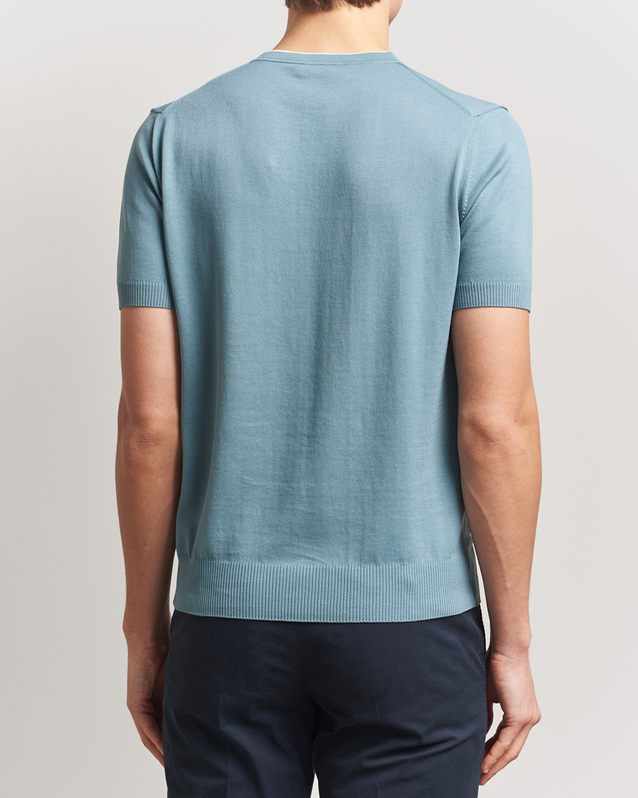 Heren | T-shirts | Canali | Contrast Short Sleeve T-Shirt Teal