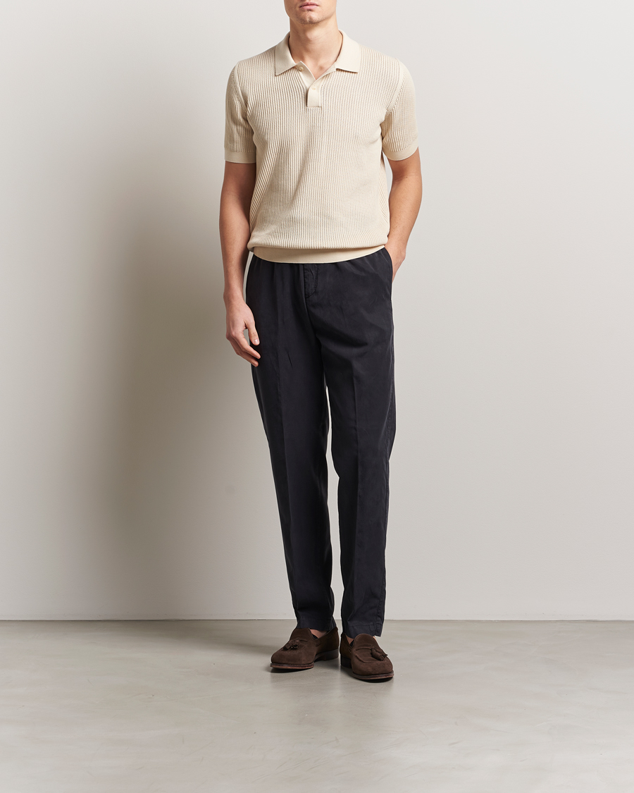 Heren | Broeken | Canali | Drawstring Slacks Navy