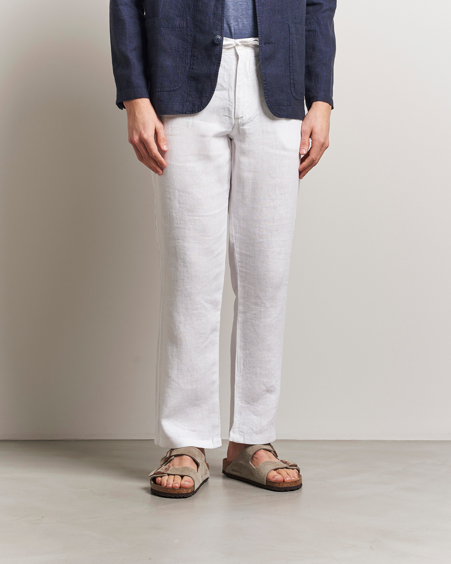 Heren | Broeken | KnowledgeCotton Apparel | Loose Linen Pants Bright White
