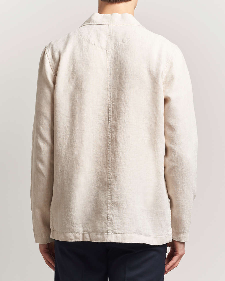 Heren | Overhemden | KnowledgeCotton Apparel | Linen Overshirt Light Feather Grey
