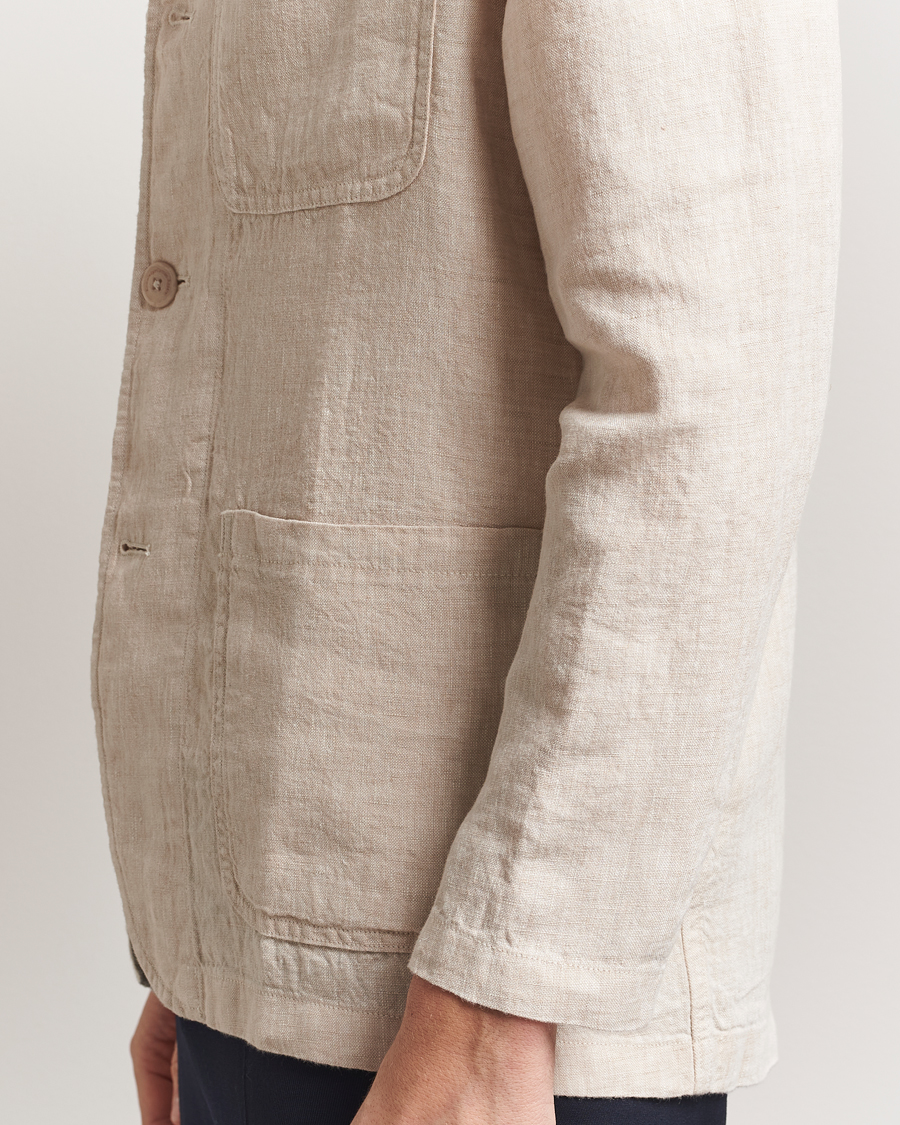 Heren | Blazers | KnowledgeCotton Apparel | Linen Blazer Light Feather Grey