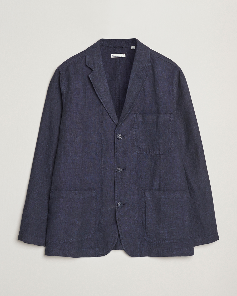 Heren | Blazers | KnowledgeCotton Apparel | Linen Blazer Total Eclipse