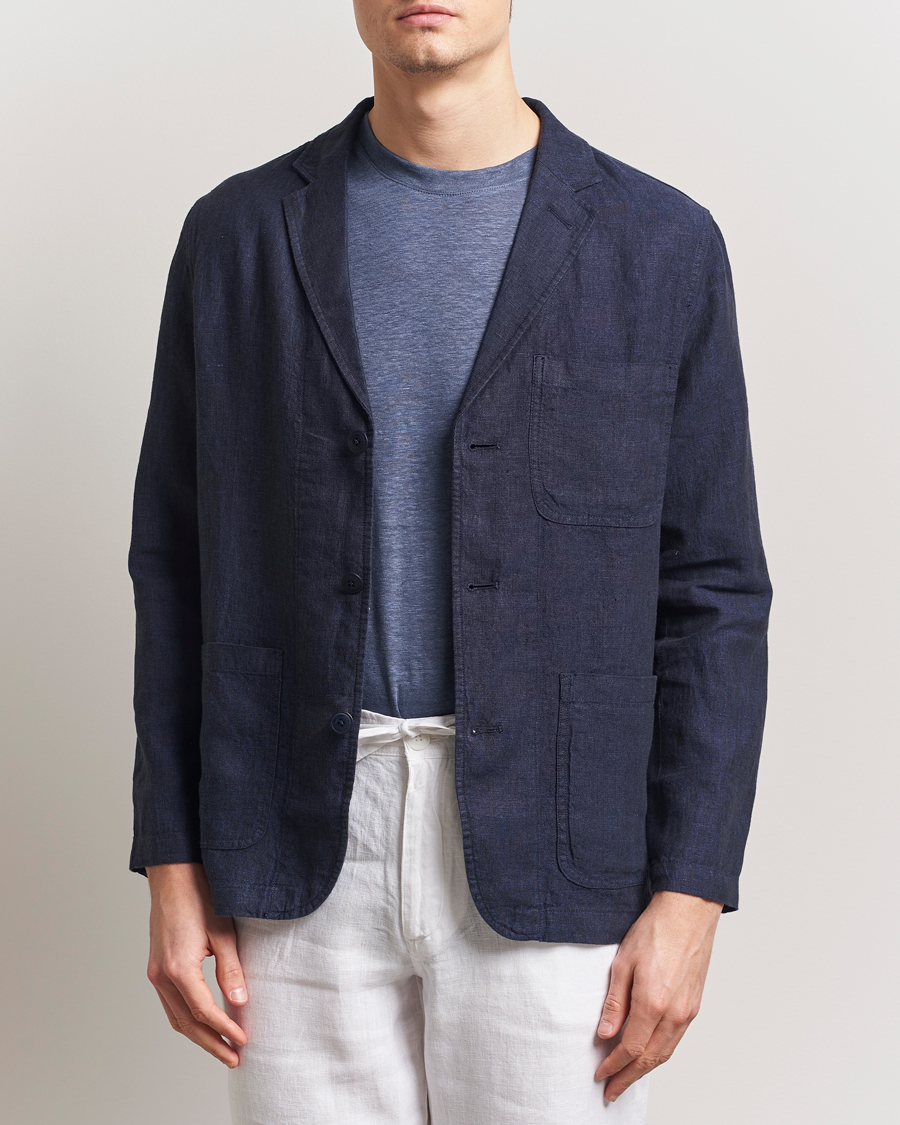 Heren | Blazers | KnowledgeCotton Apparel | Linen Blazer Total Eclipse