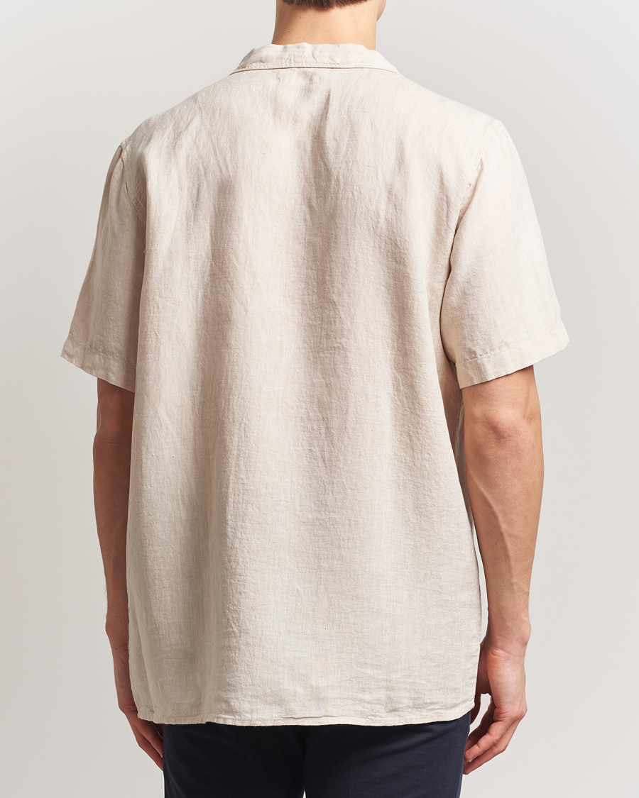 Heren | Overhemden | KnowledgeCotton Apparel | Short Sleeve Linen Resort Shirt Light Feather Grey