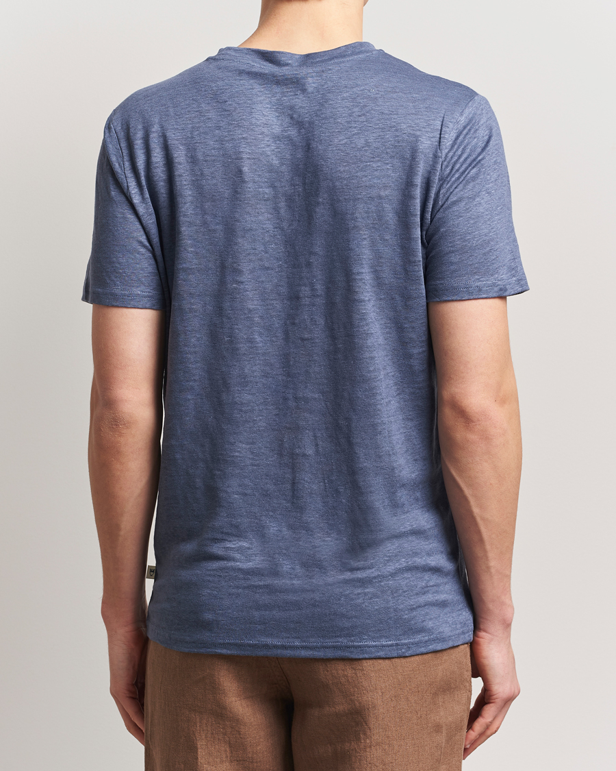 Heren | T-shirts | KnowledgeCotton Apparel | Organic Linen T-Shirt Vintage Indigo