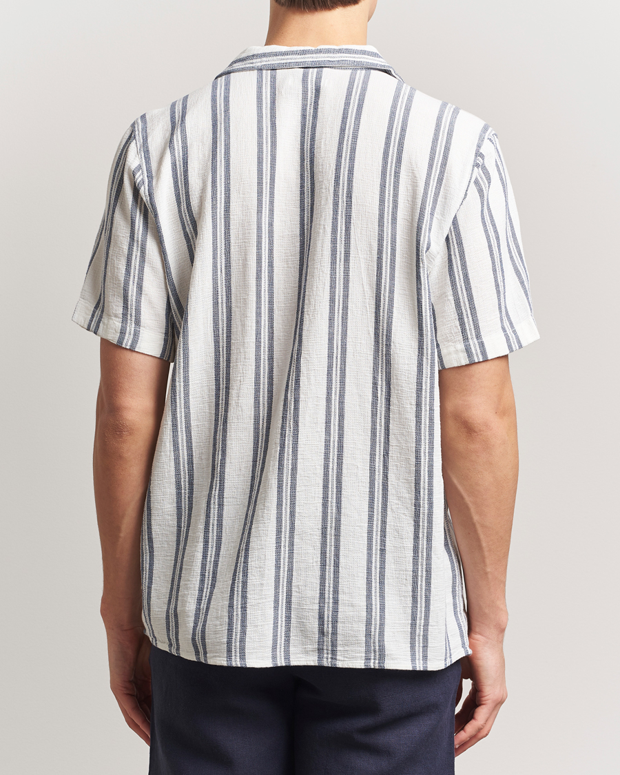 Heren | Overhemden | KnowledgeCotton Apparel | Box Short Sleeve Stripe Shirt Blue