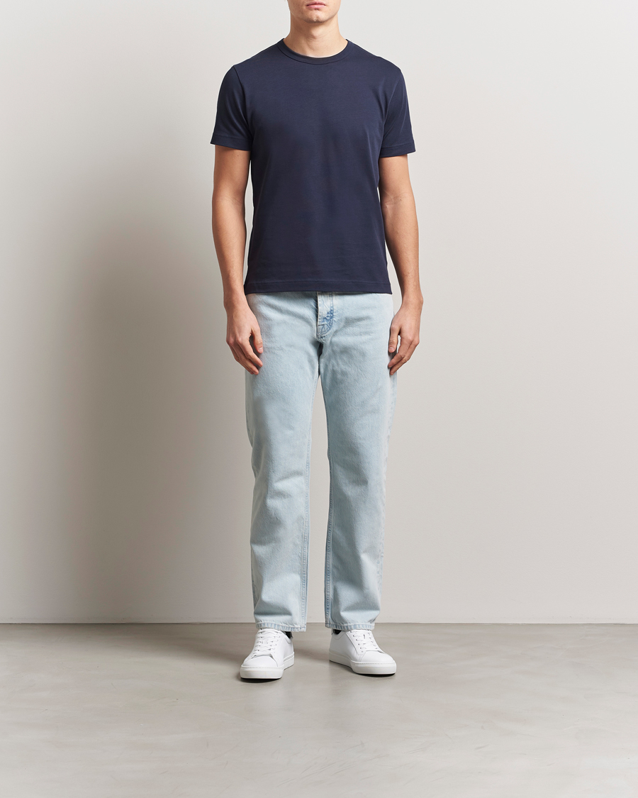 Heren | T-shirts | Sunspel | Single Jersey Supima Cotton T-Shirt Navy