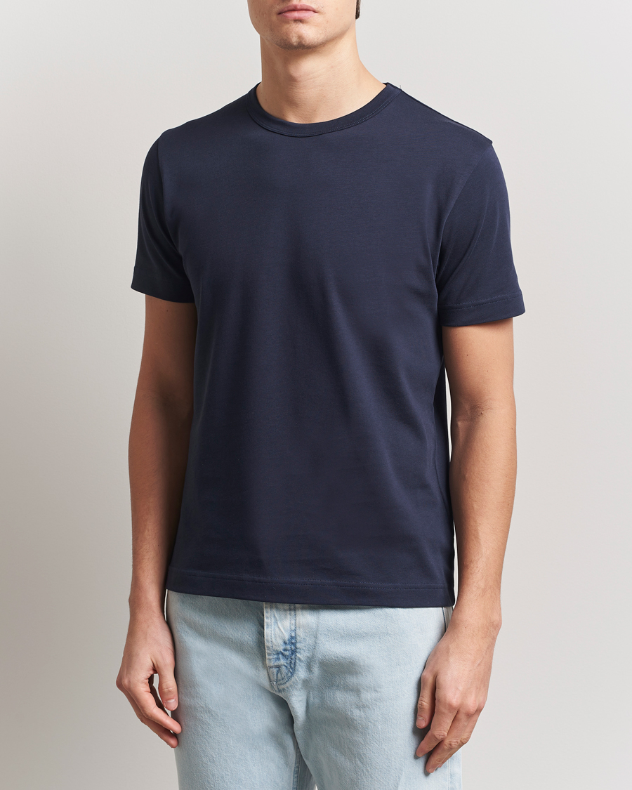 Heren | T-shirts | Sunspel | Single Jersey Supima Cotton T-Shirt Navy