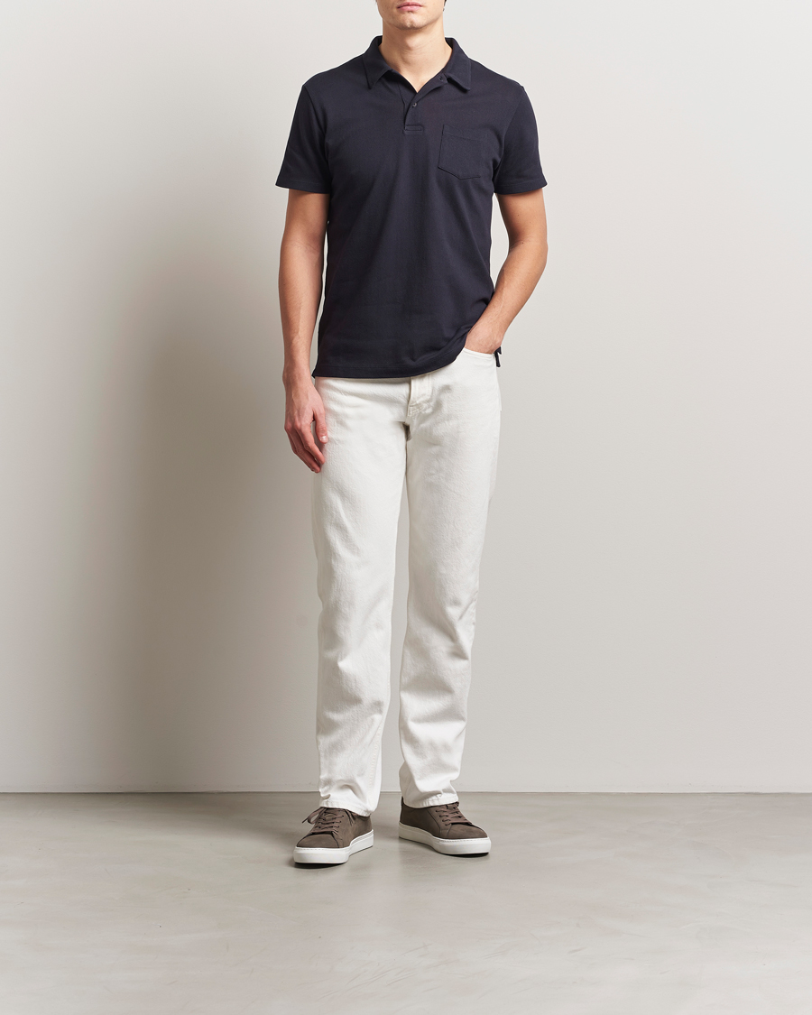 Heren | Polo's | Sunspel | Riviera Polo Shirt Midnight Navy