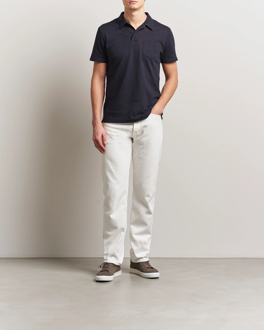 Heren | Polo's | Sunspel | Riviera Polo Shirt Midnight Navy
