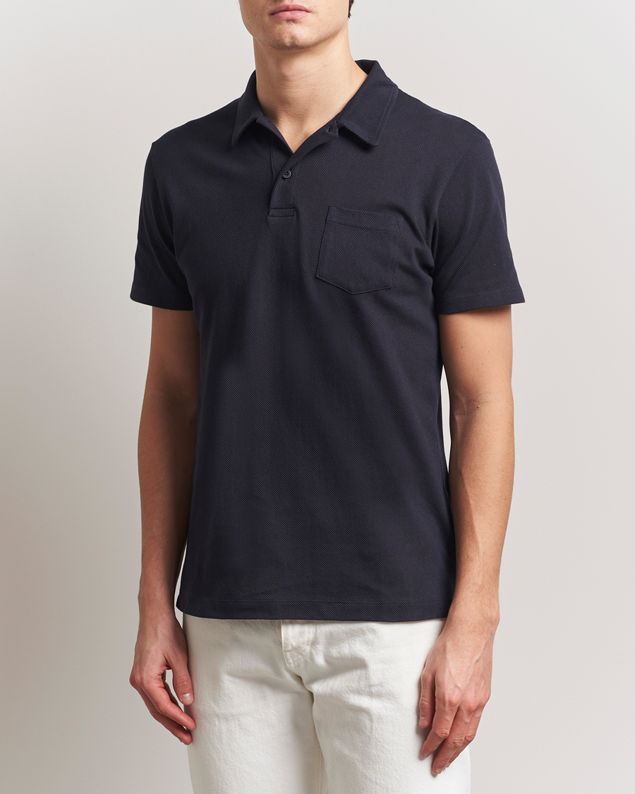 Heren | Polo's | Sunspel | Riviera Polo Shirt Midnight Navy