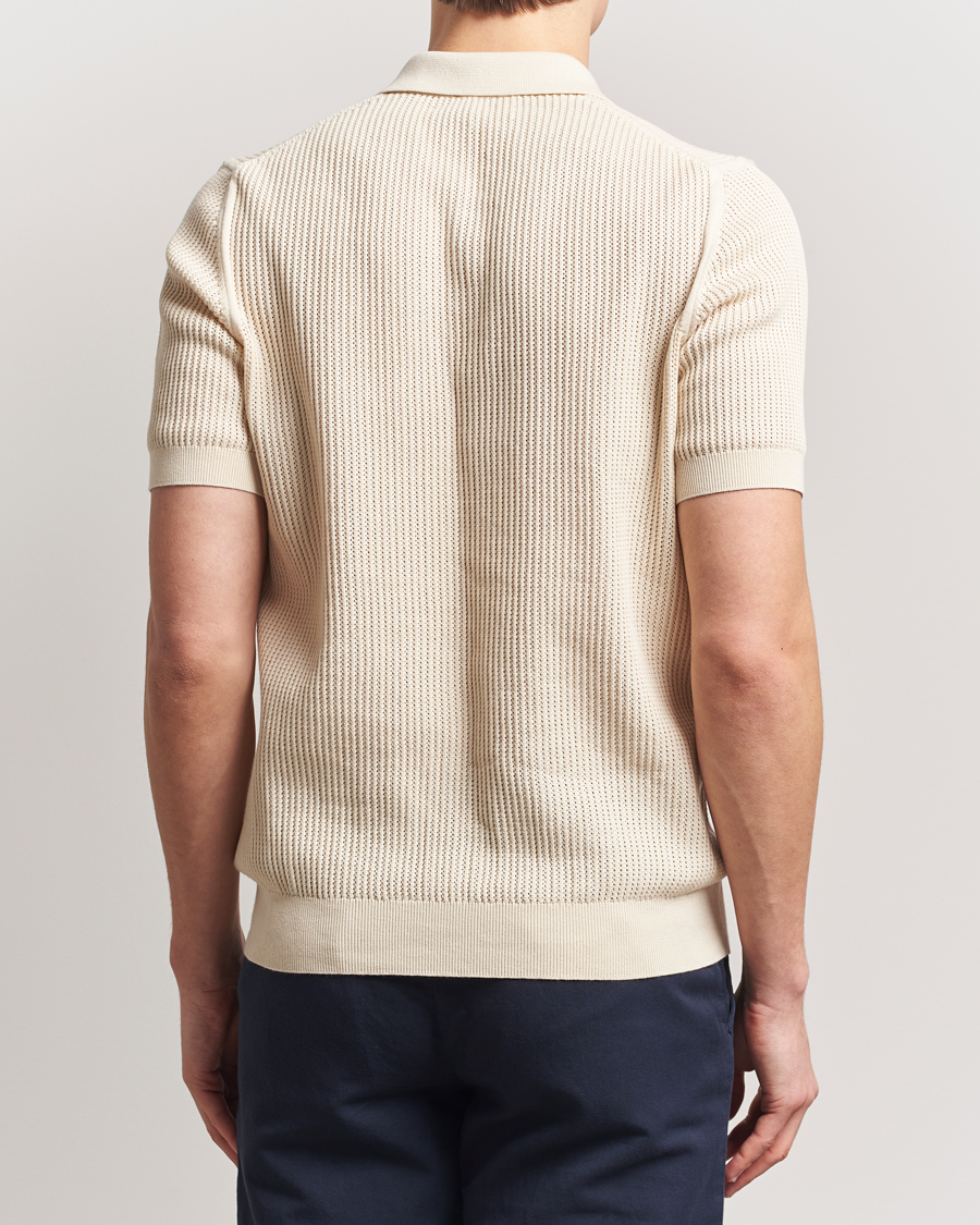 Heren | Polo's | Sunspel | Mesh Knit Stitch Polo Ecru