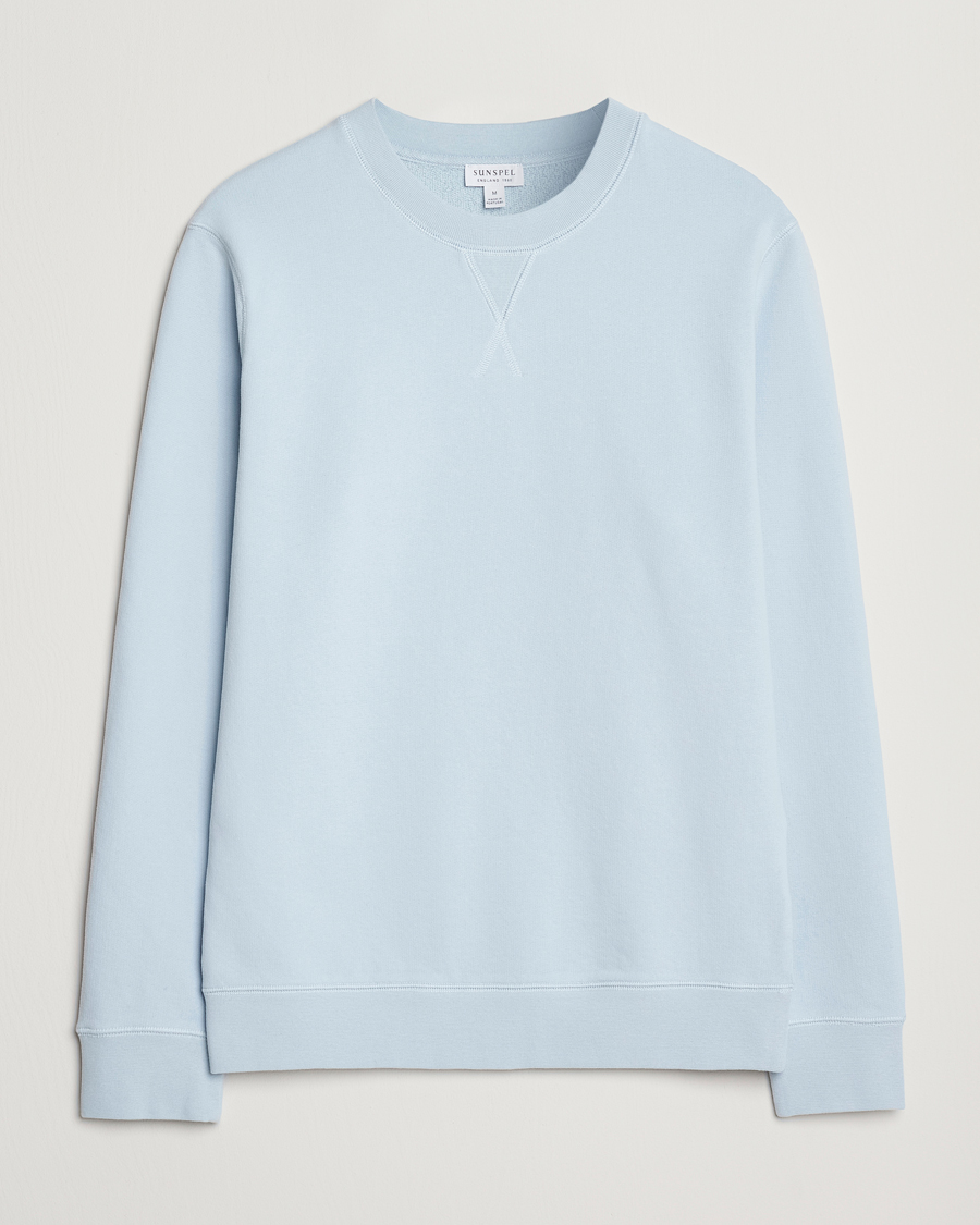 Heren | Truien | Sunspel | Loopback Sweatshirt Blue Mist