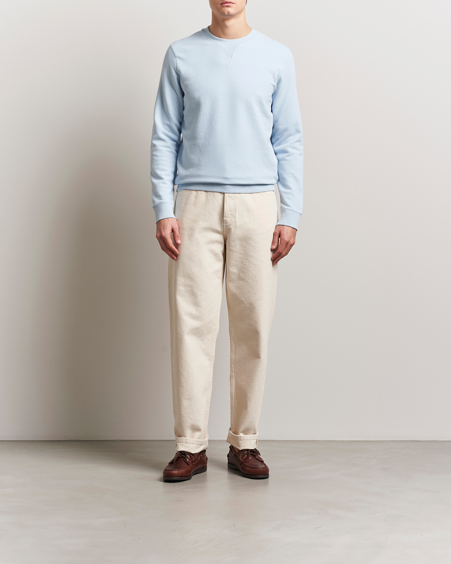 Heren | Truien | Sunspel | Loopback Sweatshirt Blue Mist