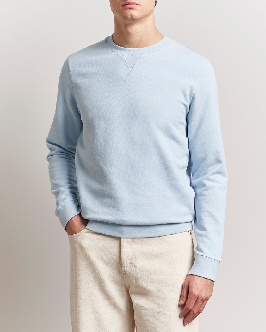 Heren | Truien | Sunspel | Loopback Sweatshirt Blue Mist