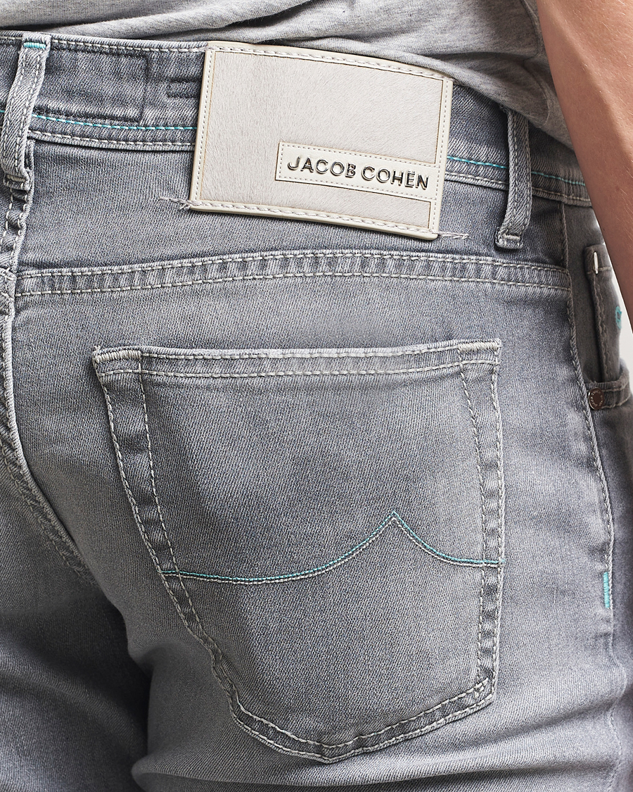 Heren | Jeans | Jacob Cohën | Nick Slim Fit Stretch Jeans Light Grey