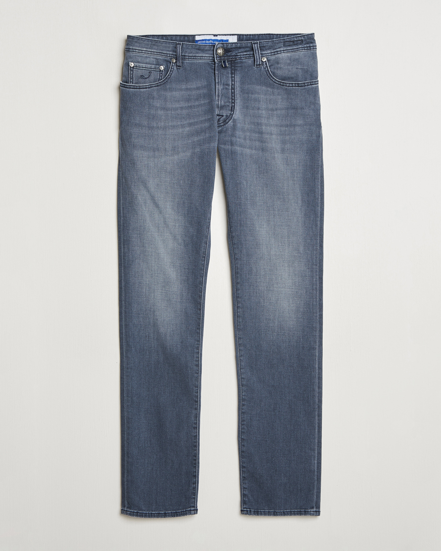 Heren | Jeans | Jacob Cohën | Bard Slim Fit Stretch Jeans Mid Grey