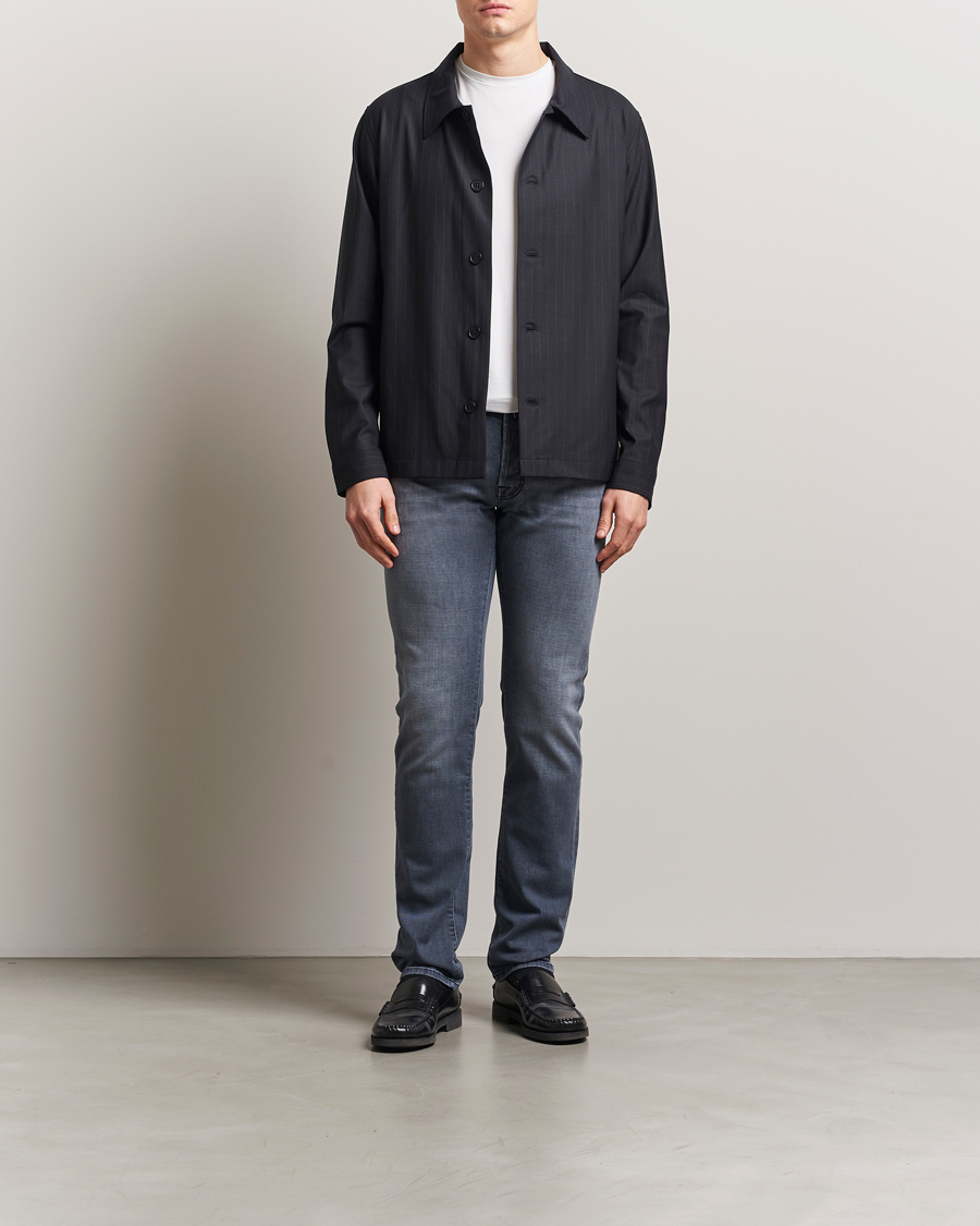 Heren | Jeans | Jacob Cohën | Bard Slim Fit Stretch Jeans Mid Grey