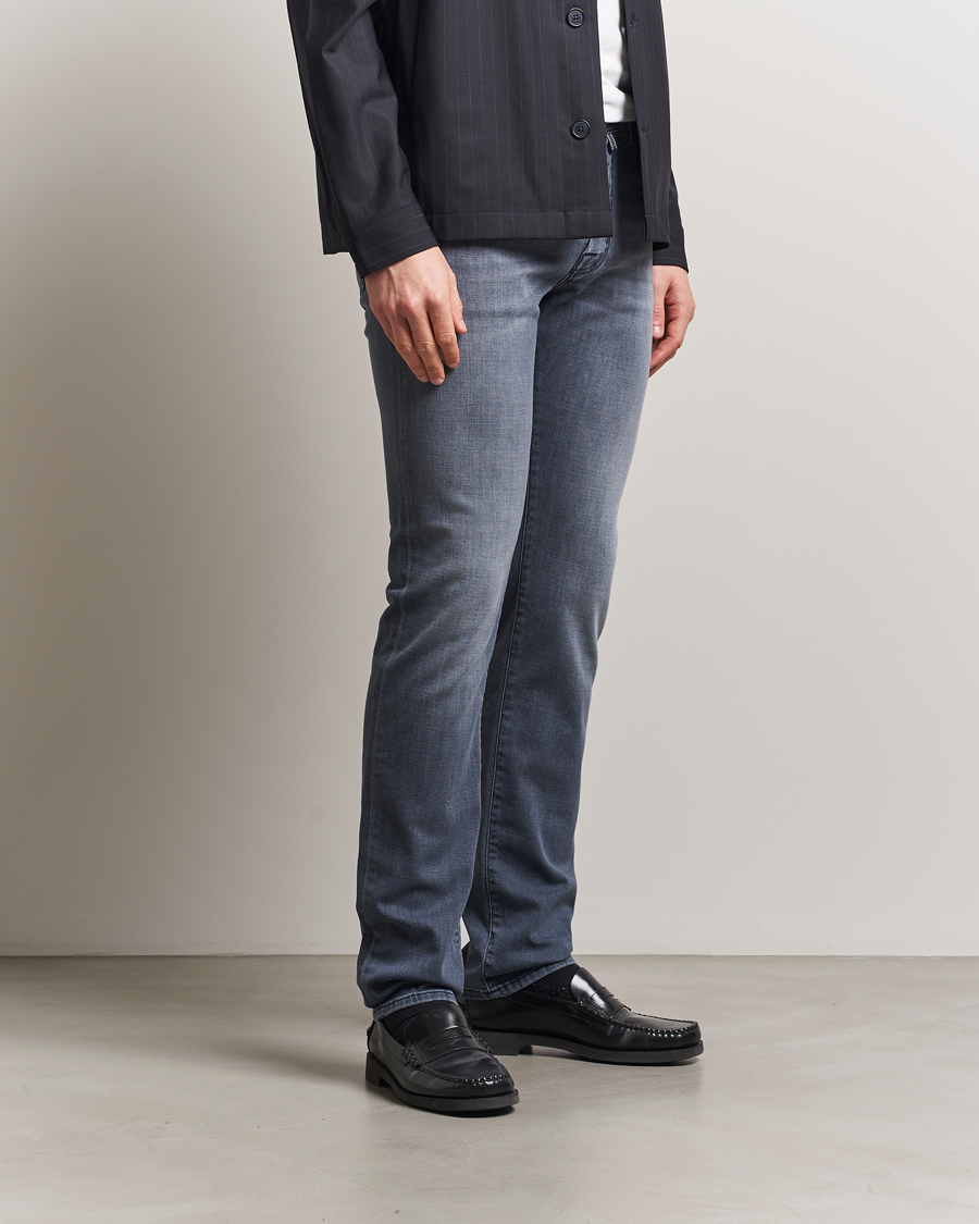 Heren | Jeans | Jacob Cohën | Bard Slim Fit Stretch Jeans Mid Grey