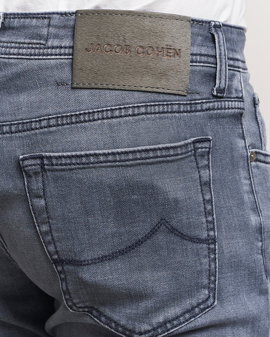 Heren | Jeans | Jacob Cohën | Bard Slim Fit Stretch Jeans Mid Grey