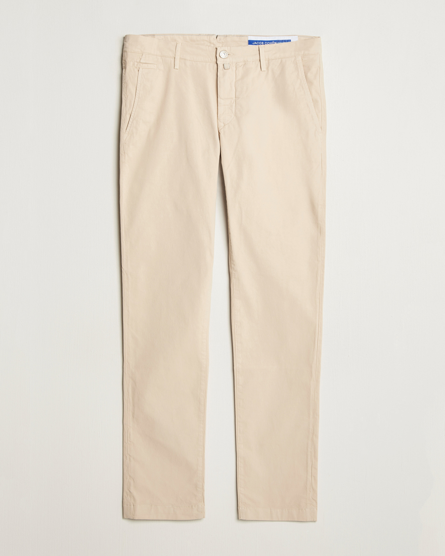 Heren | Broeken | Jacob Cohën | Bobby Cotton Gabardine Chinos Beige