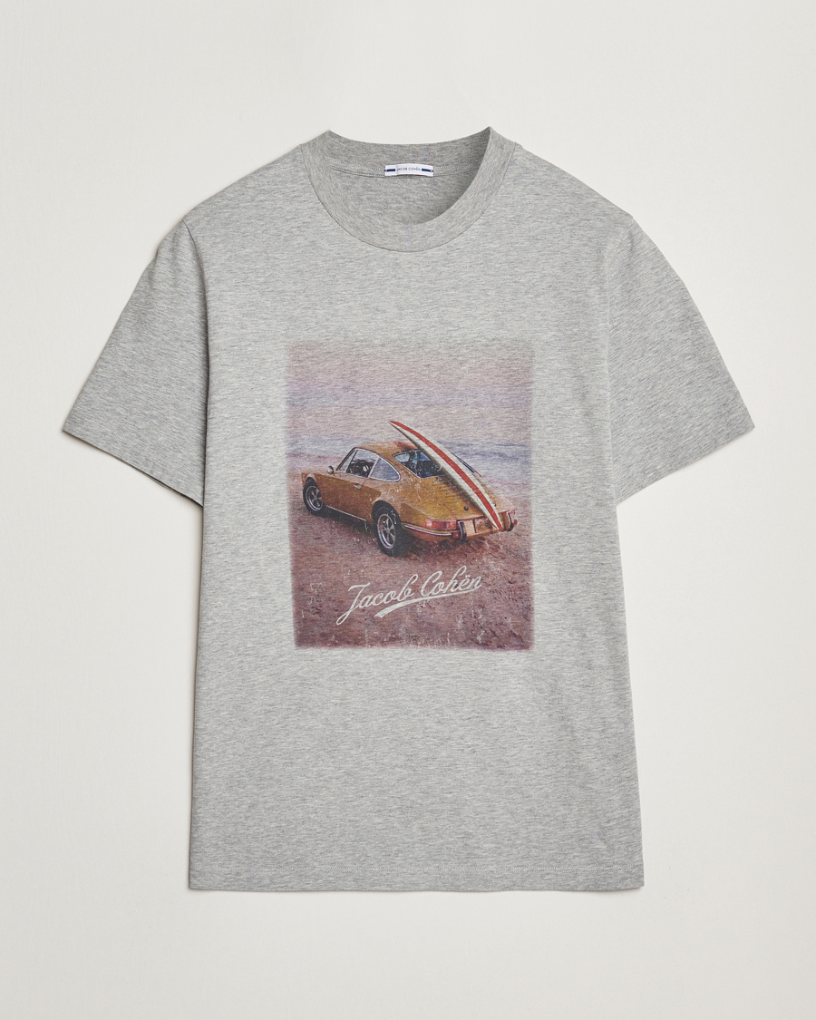 Heren | T-shirts | Jacob Cohën | Printed Cotton T-shirt Grey