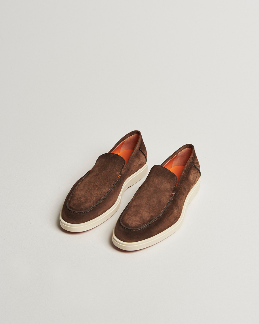 Heren | Instappers | Santoni | Detroit Loafer Brown Suede