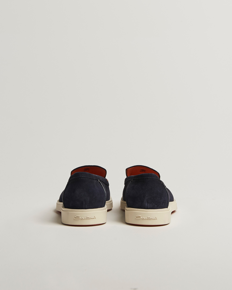 Heren | Instappers | Santoni | Detroit Loafer Navy Suede