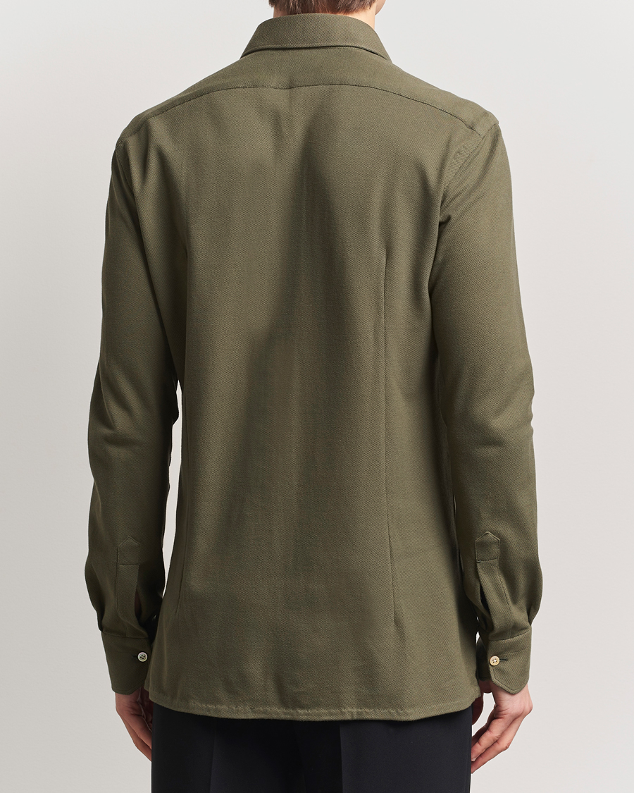Heren | Overhemden | Kiton | Jersey Piquet Shirt Militare