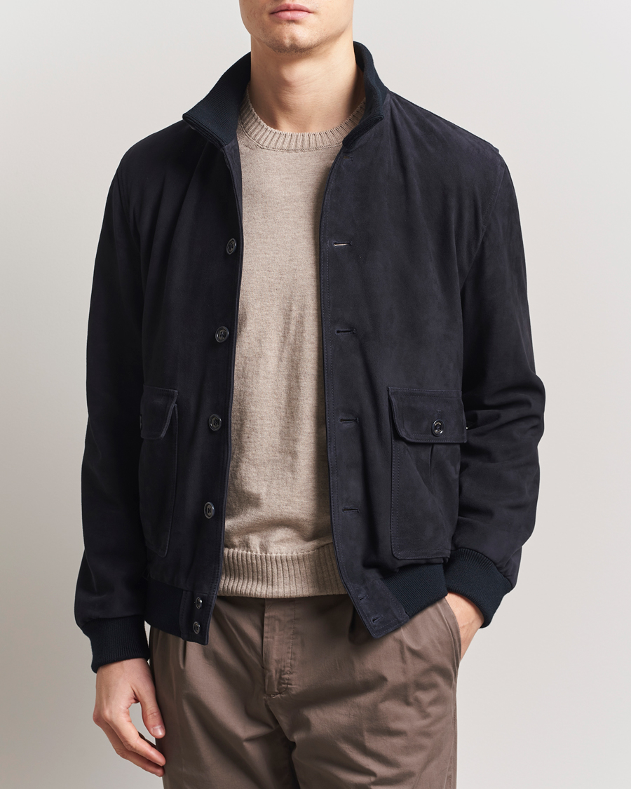 Heren | Jassen | Valstar | Valstarino Suede Jacket Navy