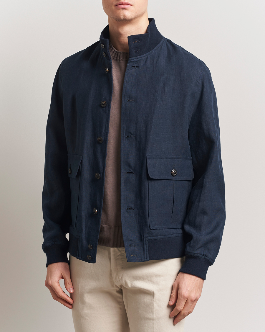 Heren | Jassen | Valstar | Valstarino Linen Jacket Navy
