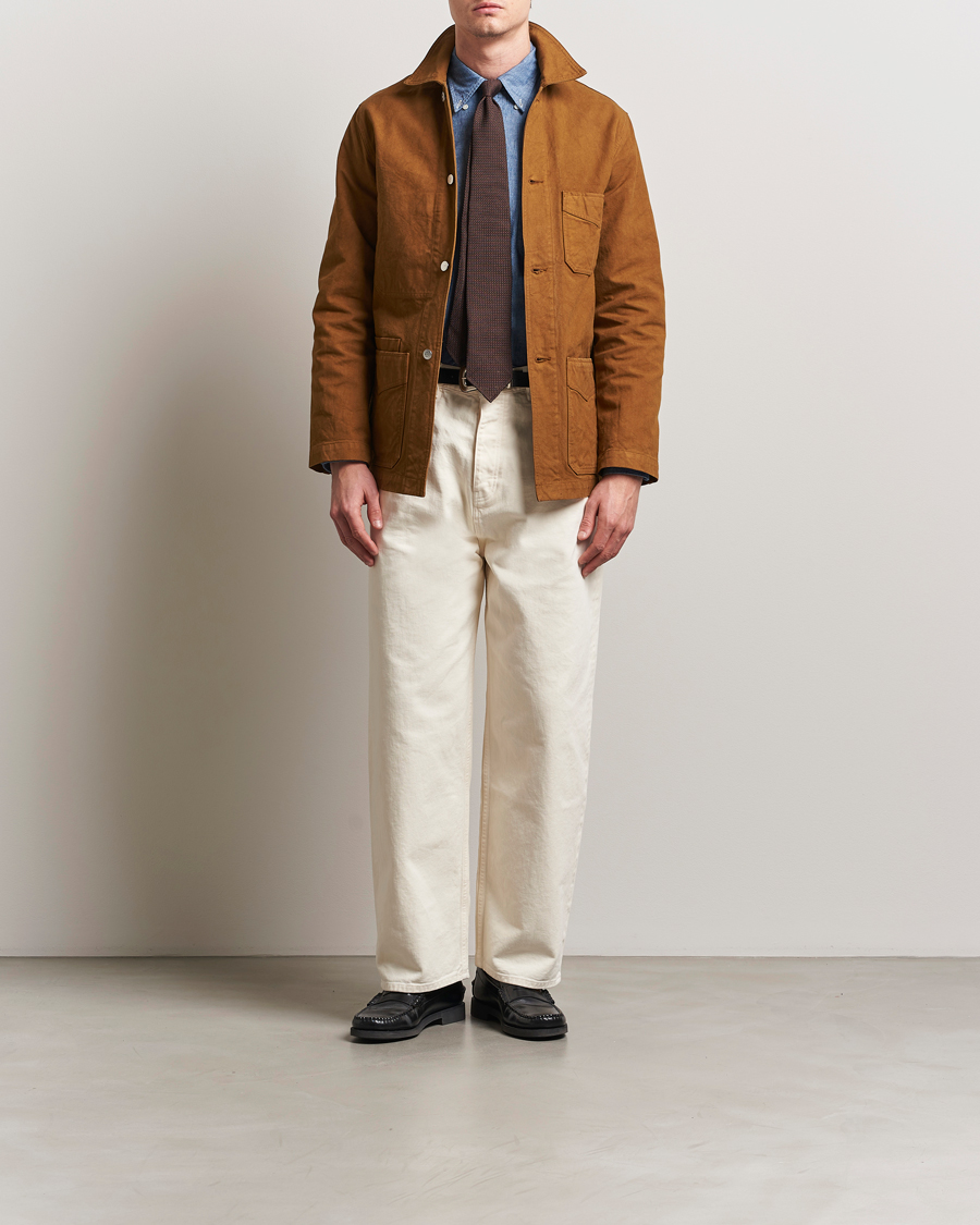 Heren | Jassen | Drake's | Duck Cotton Canvas Chore Jacket Tobacco