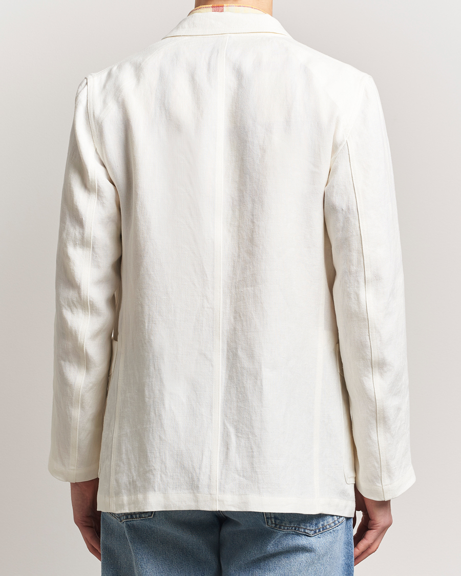 Heren | Blazers | Drake's | MKIII Linen Games Double Breasted Blazer Ecru