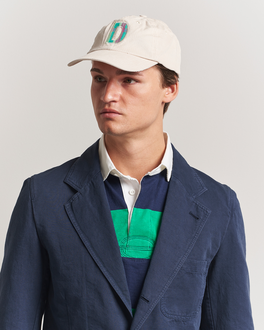 Heren | Hoeden en petten | Drake's | D Applique Baseball Cap Ecru