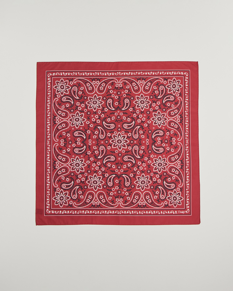 Heren | Sjaals | Drake's | Drake'sClassic Paisley BandanaRed