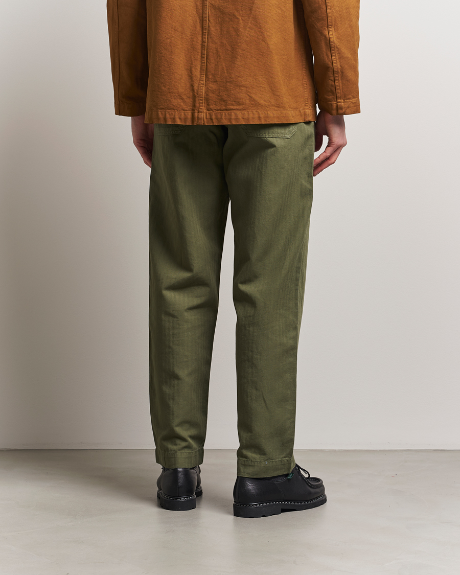 Heren | Broeken | Drake's | Fatigue Cotton Trousers Olive