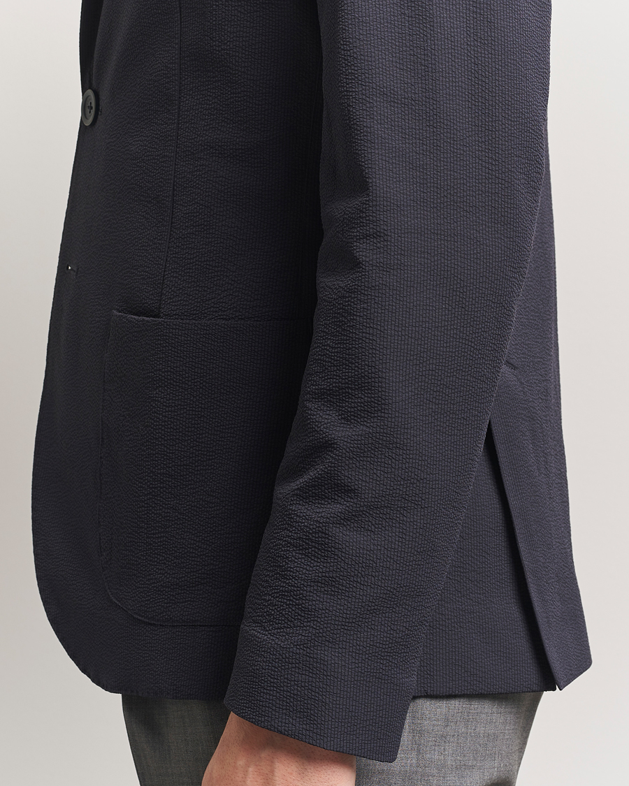 Heren | Blazers | Herno | Seersucker Blazer Navy