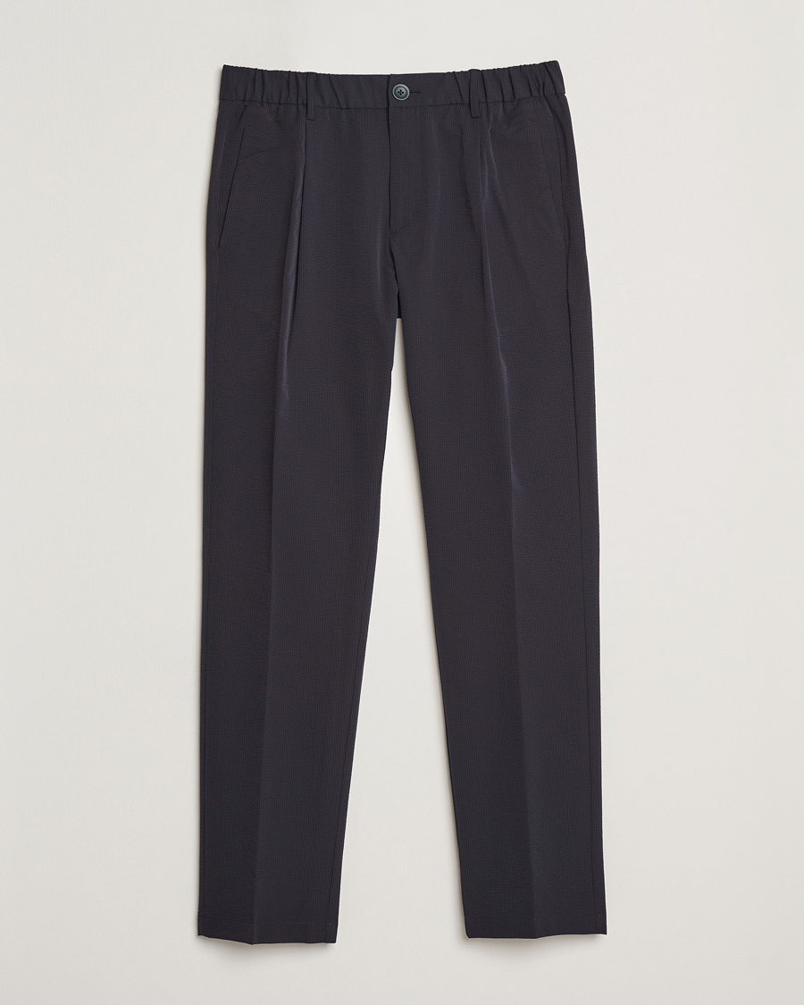 Heren | Broeken | Herno | Seersucker Drawstring Pants Navy