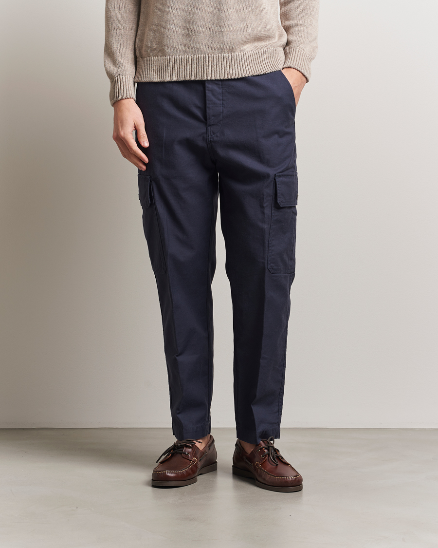 Heren | Broeken | Incotex | Regular Fit Cargo Pants Navy
