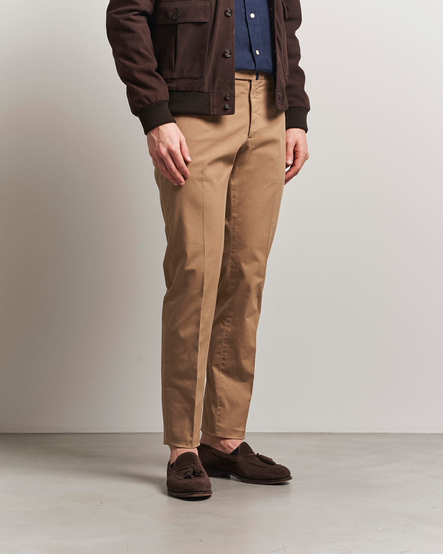 Heren | Broeken | Incotex | Slim Fit Comfort Chinos Beige