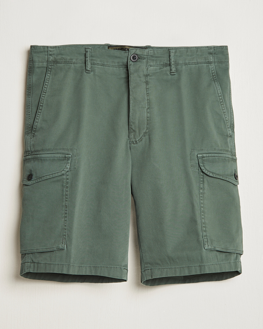 Heren | Korte broek | Incotex | Cotton Cargo Shorts Bottle Green